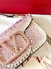 Valentino Vlogo Sequin Pink Bag - 19x10.5x5cm - 5