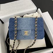 Chanel Classic Blue Denim Handbag 20cm - 1