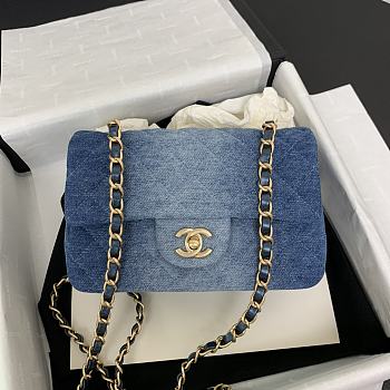 Chanel Classic Blue Denim Handbag 25cm