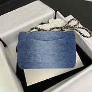 Chanel Classic Blue Denim Handbag 20cm - 3