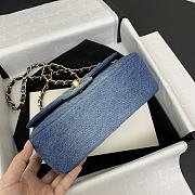 Chanel Classic Blue Denim Handbag 20cm - 4