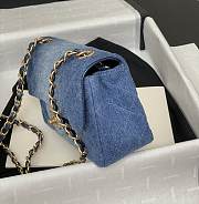 Chanel Classic Blue Denim Handbag 20cm - 2