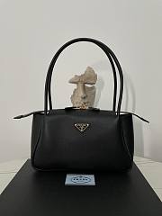 Prada Black Medium Soft Grain Flou Shoulder Bag - 28×16×10.5cm - 1