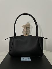 Prada Black Medium Soft Grain Flou Shoulder Bag - 28×16×10.5cm - 3