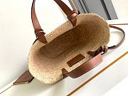 Celine Small Classic Pannier In Raffia And Calfskin - 21.5x22x13cm - 5