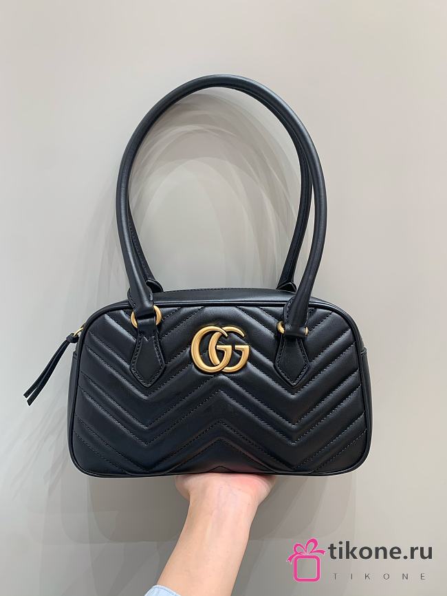 Gucci Marmont Top Handle Black Bag - 25.5x15.5x6.5cm - 1