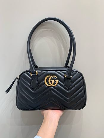 Gucci Marmont Top Handle Black Bag - 25.5x15.5x6.5cm