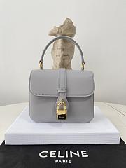 Celine Tabou Mini In Grey Calfskin - 12×16×5cm - 1