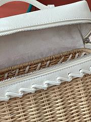 Loro Piana White Pocket Wicker Pouch 19cm - 5