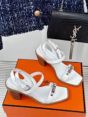 Hermes White Sandals - 4