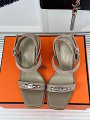 Hermes Beige Suede Sandals - 1