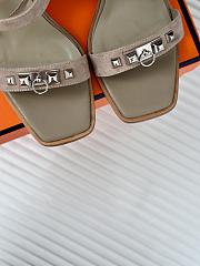 Hermes Beige Suede Sandals - 4