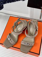 Hermes Beige Suede Sandals - 3