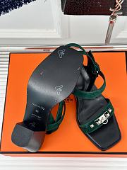 Hermes Green Suede Sandals - 5