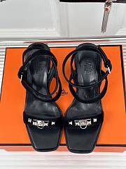 Hermes Black Suede Sandals - 1