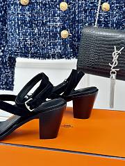 Hermes Black Suede Sandals - 3