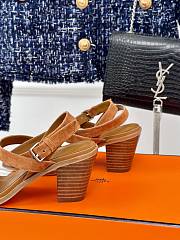 Hermes Brown Suede Sandals - 3