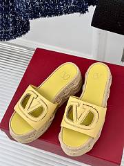 Valentino Yellow Sedge Sole Sandals - 4