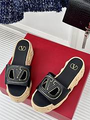 Valentino Black Sedge Sole Sandals - 3