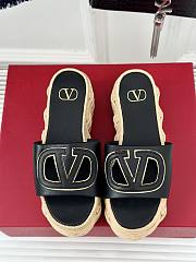 Valentino Black Sedge Sole Sandals - 5