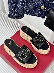 Valentino Black Sedge Sole Sandals - 2