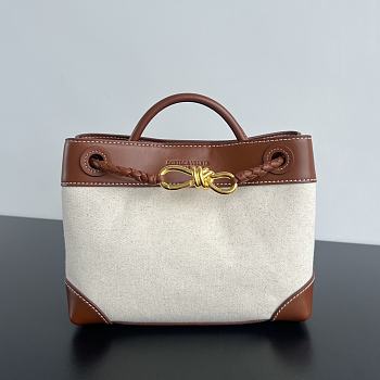 Bottega Veneta Small Canvas Andiamo Bag - 25x22x10.5cm