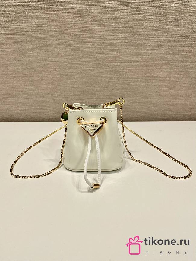 Prada Micro White Bucket Bag - 10x12x7cm - 1