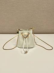 Prada Micro White Bucket Bag - 10x12x7cm - 1