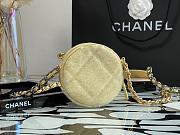 Chanel 19 Sequin Round Clutch With Chain Yellow - 4