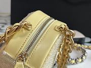 Chanel 19 Sequin Round Clutch With Chain Yellow - 3