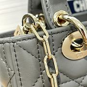 Dior Lady D-Joy Micro Grey Bag - 16x9x5cm - 5