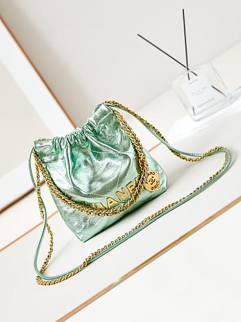 Chanel 22 Mini Light Green Hobo Bag - 19x20x6cm