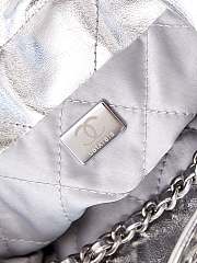 Chanel 22 Mini Silver Hobo Bag - 19x20x6cm - 5