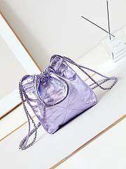 Chanel 22 Mini Light Purple Hobo Bag - 19x20x6cm - 3