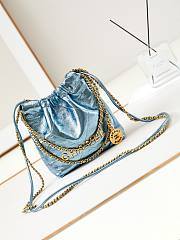 Chanel 22 Mini Light Blue Hobo Bag - 19x20x6cm - 1