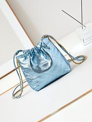 Chanel 22 Mini Light Blue Hobo Bag - 19x20x6cm - 3