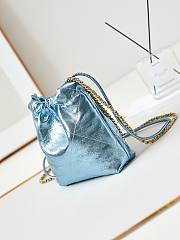 Chanel 22 Mini Light Blue Hobo Bag - 19x20x6cm - 4