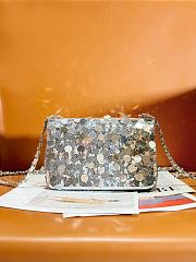 Chanel Silver Sequins Flap Bag 20cm - 2