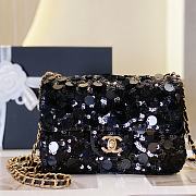 Chanel Black Sequin Flap Bag 20cm - 1