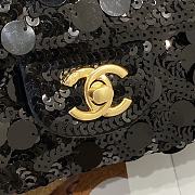 Chanel Black Sequin Flap Bag 20cm - 3