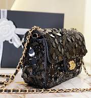 Chanel Black Sequin Flap Bag 20cm - 2