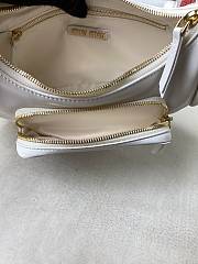 Miumiu White Leather Nappa Leather Pocket Bag - 21x12x6cm - 4