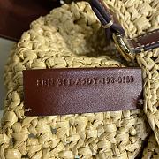 Fendi Small Croissant Hobo Bag In Woven Straw Beige 29cm - 3