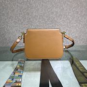 Fendi Touch Brown Leather Shoulder Bag - 26.5x10x19cm - 5