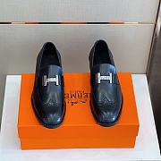 Hermes Loafers Black Leather For Men - 4