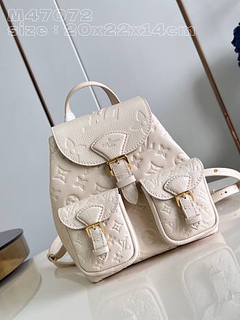 Louis Vuitton M47074 Backup In White Leather - 20x22x14cm