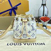 Louis Vuitton M83453 White Monogram Pattern Drawstring Bucket Bag - 13×16×10cm - 1