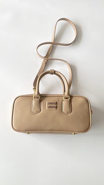 Miu Miu Arcadie Beige Leather Bag - 23x12x8cm