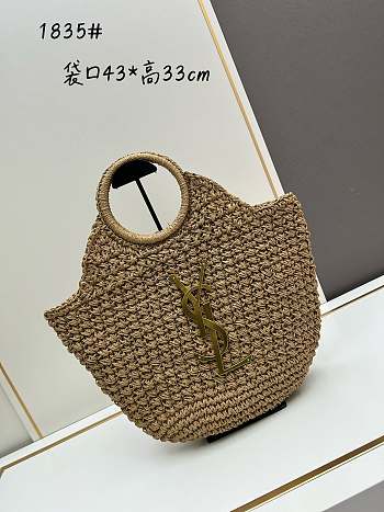 YSL Straw Tote Bag - 43x33cm