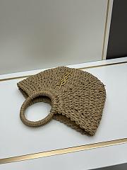 YSL Medium Straw Cabbage Basket - 37x20x6cm - 5